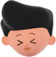 3D Simple Young Happy Boy Head