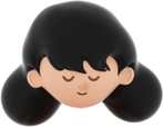 3D People Simple Young Girl Head