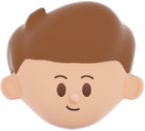 3D People Simple Young Boy Head