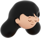3D People Simple Young Girl Head
