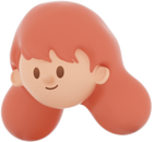 3D Simple Young Girl Head