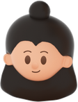 3D People Simple Young Girl Head