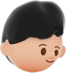 3D Simple Young Boy Head